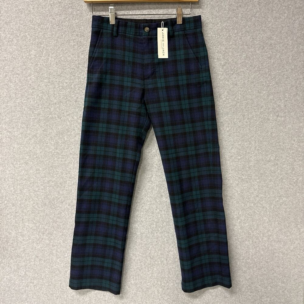 Janie & Jack Boys 12 Blackwatch Plaid Dress Pants Blue Green Coastal Holiday